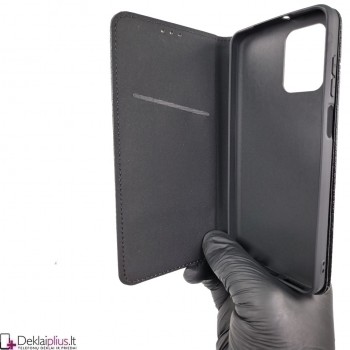 Telone atverčiamas dėklas - juodas (Motorola Moto G73)